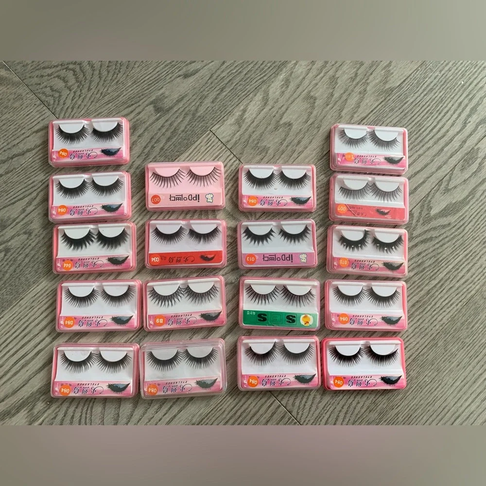 Douyin Asian Korean Natural Dramatic False Faux Black eyelashes Set 18 pairs